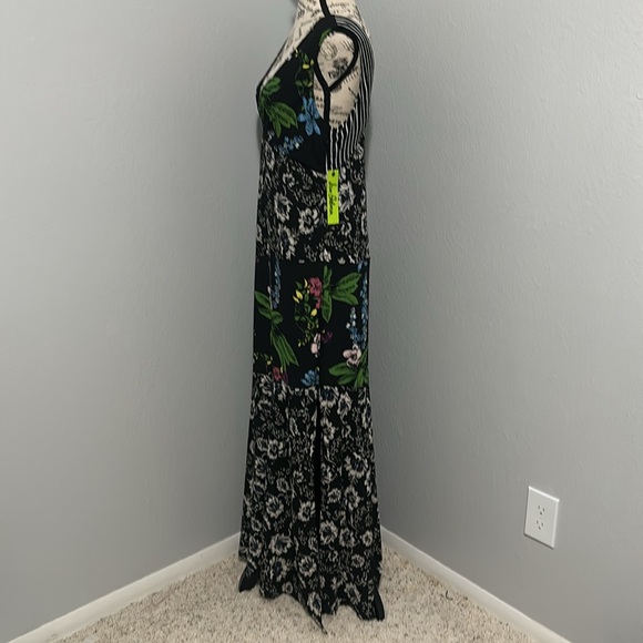 Sam Edelman Sleeveless Mixed Media Botanical/Striped Maxi Dress 6 - Picture 6 of 14